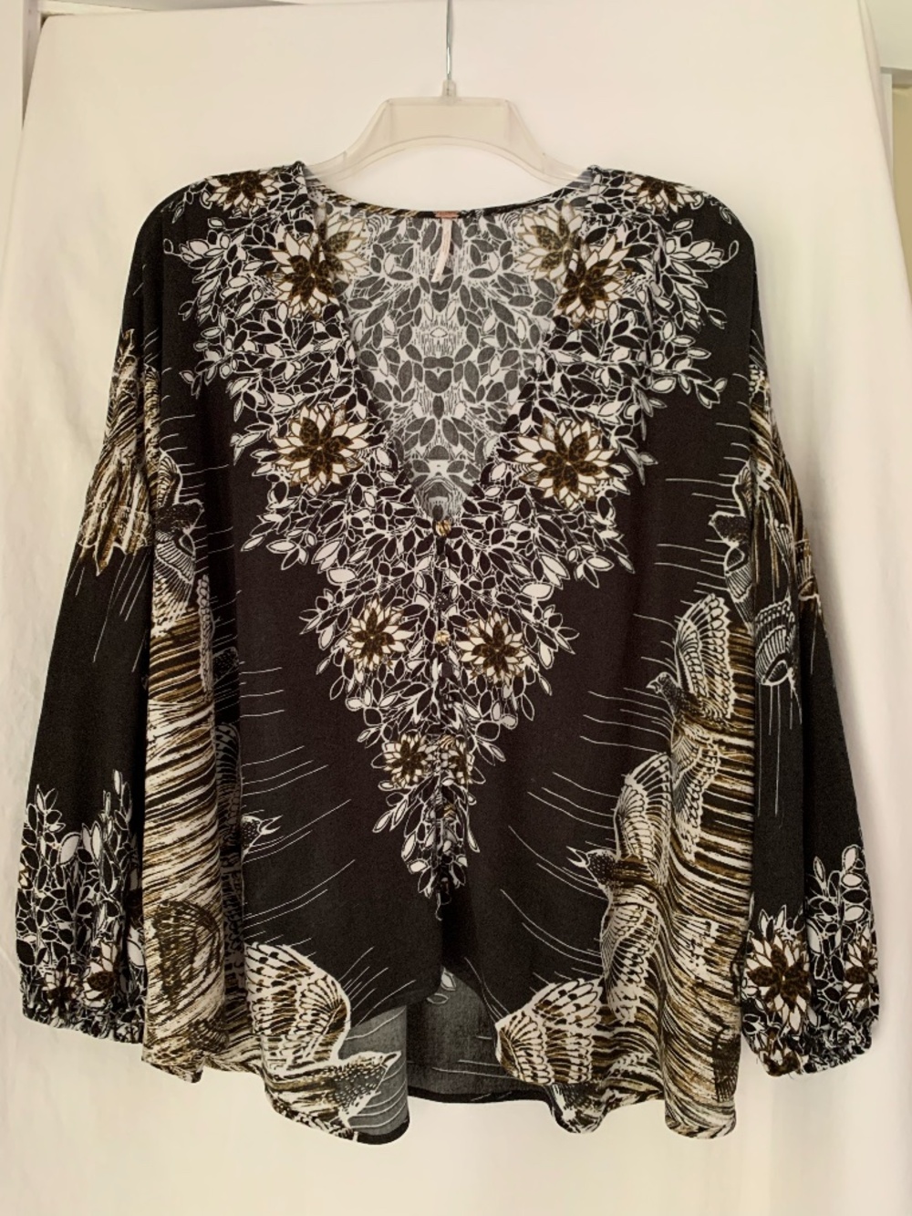 Free People 'Birds of a Feather' floral peasant blouse